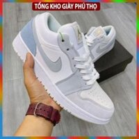 [Ảnh + Video Thật] Giày Jordan 1 Low Paris Trắng Xám, JD1 Low Paris Cổ Thấp Gót Xanh Thời Trang Hot Hit 2021