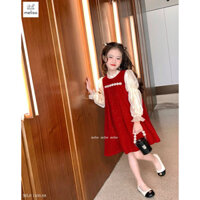 [Ảnh - Video thật] Váy nhung ánh nhũ cho bé gái