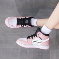 [Ảnh+Video thật][Full bill +box] Giày Thể Thao Air Jordan1 Hồng Đen cao cổ cho nữ, Giày Sneaker JD1 màu Hồng Thời Trang