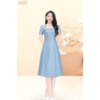 ANIE - Đầm Taffta Gấm Xanh Ánh Kim Tuyến - AN2414