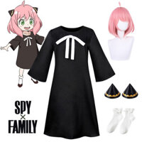 Anime Anya Trang Phục Hóa Trang Màu Hồng Tóc Giả SPY X GIA ĐÌNH Con Gái Vớ Đầm Kẹp Tóc Dễ Thương Có Tóc Giả Cho Trẻ Em Bé Gái