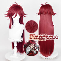 Anime Black butler Grell Sutcliff Cosplay Wig 90cm Long Dark Red Heat Resistant Synthetic Hair
