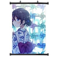 Anime Cô Gái Kimono Trở Lại Quan Điểm Tóc Đen Mắt Xanh Hình Nền Trang Trí Tường Sẵn Sàng Để Treo Tranh Tranh Nghệ Thuật Janpanese Anime cô Gái Người Động Cuộn Poster