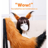 Anime cosplay Sang Trọng Đuôi 70cm Tai Cáo Đầu Động Vật Cô Gái Đuôi Bộ Tik Tok Cùng Phong Cách