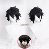 Anime Death Note L.Lawliet Cosplay Wig Cosplay Wigs L 30cm Short Black Hair Upwarping Heat Resistant Halloween Party Wigs Short Hair Young Handsome