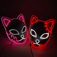 Anime Demon Slayer LED Kimetsu No Yaiba Sabito Kamado Tanjirou Makomo Dẫn Đầu Halloween Party EL Mask