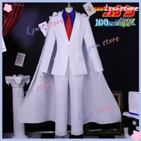 Anime DETECTIVE CONAN Magic Kaito Cosplay Trang Phục Người Lớn Trẻ Em Kích Thước Kẻ Trộm Ma Kuroba Kaito Cosplay Trắng Phù Hợp Với Nón Anime Đảng Cosplay Trang Phục