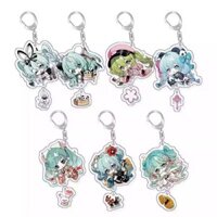 Anime Hatsune Miku Móc Khóa Ngoại Vi Hatsune 2D Acrylic Mặt Dây Chuyền Trang Trí Sinh Viên Quà Tặng Mặt Dây Chuyền