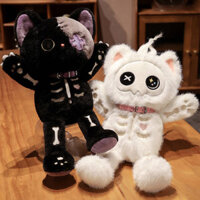 Anime Japanese Skeleton Cat Plush Doll Dark Two-Dimensional Cartoon Cat Doll Fashion Children's Gift lAEp