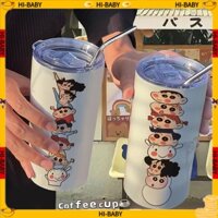 🥤[Anime Limited thermos cup] cartoon thermos cup crayon small new cartoon Coffee Net red high color value stainless steel thermos cup office straw accompanying Cup coffee cup milk tea cup insulation cute accompanying Cup