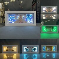 Anime Một Mảnh Yamato Đèn Led Hộp Đen Cỏ Ba Lá Asta Mắt Mặt Đèn Game Thủ Trang Trí Phòng Lightbox 3d Cắt Giấy Manga Đầu Giường Đèn Bàn Quà Tặng