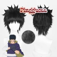 Anime Naruto Uchiha Obito Cosplay Wig 30cm Black Heat Resistant Synthetic Wigs