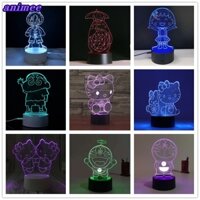 Anime Nhật Bản 3D LED Đèn Ngủ USB Có Điều Khiển Từ Xa Đèn Bàn Quà Tặng Doremon Totoro + A + 155
