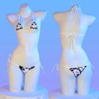 Anime Phong Cách Cô Gái Dây Da Bikini Bộ Nữ Dễ Thương Thấp Eo Đồ Bơi 2 Trang Phục Hóa Trang Cho bãi Biển Tiệc Bể Bơi