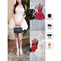 [ANIMO FASHION] - Đầm cúp ngực công chúa ren xoè đính nơ siêu xinh
