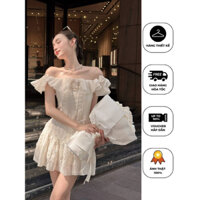 ANIMO FASHION - Đầm trễ vai xô bèo hoa thêu siêu xinh