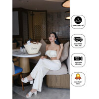 ANIMO FASHION - Set áo quây croptop quần ống suông mùa hè siêu xinh