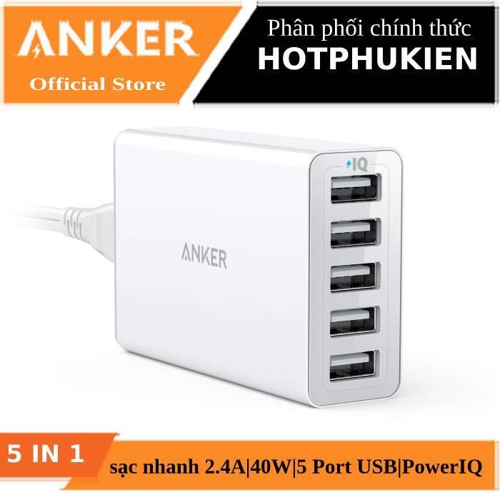 Sạc 5 cổng Anker 40W 5-Port Desktop USB Charger