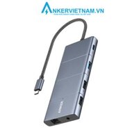 Anker A8388 – Bộ chuyển đổi Hub Anker 565 USB-C (11 in 1) PD 100w, 4K@60Hz, 3 cổng USB-A, cổng LAN, 3.5mm, microSD, 10Gbps