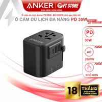 Anker A9212 – Ổ cắm du lịch Anker 30W sạc nhanh PD, AC 2500W Bảo vệ Quá dòng, Quá nhiệt, Ngắn mạch