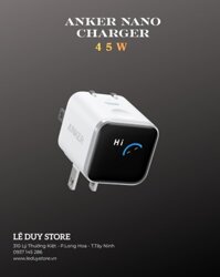 Anker Nano Charger (45W, Smart Display, 180° Foldable)