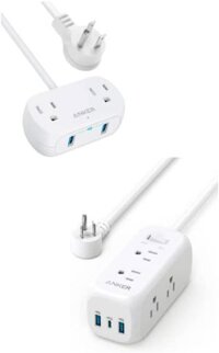 Anker Power Strip với USB PowerExtend USB 2 Mini và Anker USB C Power Strip Surge Protector(300J),6 Ổ cắm và 20W Power Delivery - Bộ chia điện Anker với 6 cổng USB và khả năng bảo vệ từ sét (300J), hỗ trợ sạc 20W.