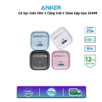 Anker zolo Bộ sạc 20W GaN usb-C PIQ 3.0 sạc nhanh điều khiển nhiệt độ kích thước nhỏ