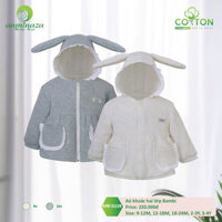 ANMINAZA-Áo Khoác Thỏ Trần Bông Cho Bé Từ 9m-4y