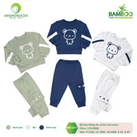 Anminaza Bộ gấu dài chất da cá thu đông cho bé trai gái