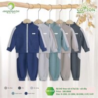 ANMINAZA Bộ nỉ thể thao cổ đứng cho bé