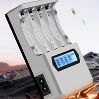 Ann 4 Bay AA 3A Sạc USB Đầu Vào Sạc Nhanh Khe Cắm Độc Lập Màn Hình LCD Cho Pin Sạc NiMH NiCD