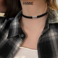 [Anne] Dây Da Đen Dây Chuyền Xương Đòn Dây Xích Độc Đáo Sang Trọng choker Cổ Dây Chuyền Vòng Cổ Cổ Nữ Dây Đeo Cổ