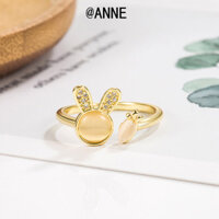 [Anne] Nhẫn Opal Nữ Thiết Kế Niche Cao Cấp Thỏ Dễ Thương Vòng Cà Rốt Mở Nhẫn