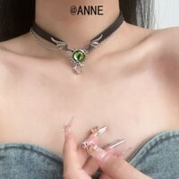 [Anne] Phong Cách Đen Tối Da Mắt Quỷ Vòng Cổ Mặt Dây Chuyền Mỹ Vòng Cổ Độc Đáo Phong Cách Punk Hợp Thời Trang