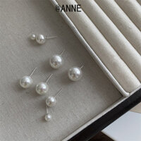 [Anne] S925 Bạc Kim Pháp Retro Tròn Lớn Nổi Bật Bông Tai Ngọc Trai Sốt Bông Tai Ngọc Trai Bông Tai Đơn Giản Nữ