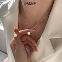 [Anne] Vòng cổ chữ mạ bạc 925 Chuỗi xương đòn Nữ Thiết kế Niche Mùa hè