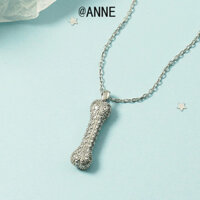 [Anne] Vòng cổ xương chó đầy đủ kim cương Nam Hip Hop Thời trang đơn giản Nhật Bản Hàn Quốc Niche Mặt dây chuyền độc đáo
