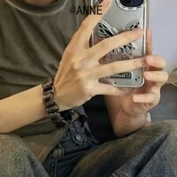 [Anne] Vòng Tay Da Phong Cách Punk Nam Nữ Giá Trị Cao Hợp Thời Trang Thoáng Mát Đẹp Trai Hip-hop Cặp Đôi Vòng Tay Trang Sức Phù Hợp Với