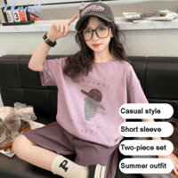 Annie Playful Everyday Wear: Bộ áo thun và quần short Cotton mềm mại - Western Look