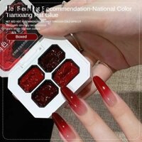 Annies Bốn Màu Đen Đỏ Pat Keo Mới gel Sơn Móng Tay Độ Satur Cao Gradient Tranh nai Ba Lan Keo