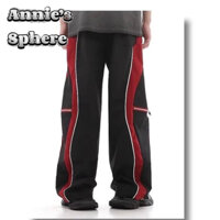 Annies Sphere Quần Nam Mỹ retro Xu Hướng Đường Phố Cao Cấp Giải Cấu Trúc Màu Sắc Tương Phản Ống Rộng Quần Thể Thao Nam