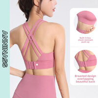 Anninass Quần Lót Thể Thao Áo Ngực Tập Yoga Cường Độ Cao Có Miếng Lót Ngực Yoga Áo Ngực Tập Luyện