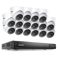 ANNKE 16CH 4K PoE Home Security Camera System, 16 x Wired 5MP Outdoor Turret PoE IP Cameras, 16 Channel H.265+ 4K NVR Security System NO HDD, for 7...