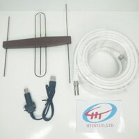 anten dvb t2 khuếch đại AVG dùng cho tivi tích hợp DVB T2 và đầu thu kỹ thuật số DVB T2. Hàng Chính Hãng - ANTEN KHUẾCH ĐẠI  DÂY 15 MÉT