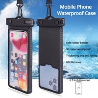 Anti-falling Waterproof Phone Bag Swimming Diving Phone Case Holder Underwater Hard Shell Touchscreen Phone Case Cover Below 6.7inch