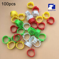 Antyfron 100 Chiếc Nhựa Chim Gia Cầm Bồ Câu Vẹt Chim Bồ Câu Chân Kẹp Nhẫn Ban Nhạc