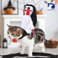 Antyfron Thú Cưng Halloween Trang Phục Vui Hiệp Sĩ Sadako Mèo Trang Phục Chó Cosplay Quần Áo Thú Cưng Đáng Sợ Trang Phục Cún Con Tiếp Liệu Cho Bữa Tiệc Giáng Sinh