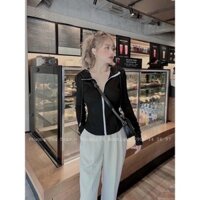 ANU77 - ÁO KHOÁC MŨ LIỀN TRƠN KHOÁ ĐEN 4M