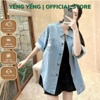 ANU777 - ÁO SƠ MI BÒ NỮ XANH TÚI NlY TIM