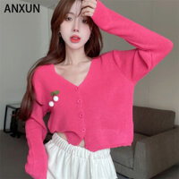 ANXUN áo len cardigan áo khoác cardigan Vintage INS phổ biến Comfortable LV112111 39Z240922